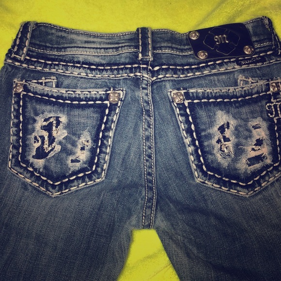 Miss Me Denim - Miss me boot cut distressed pockets Miss Me Denim - Miss me boot cut distressed pockets